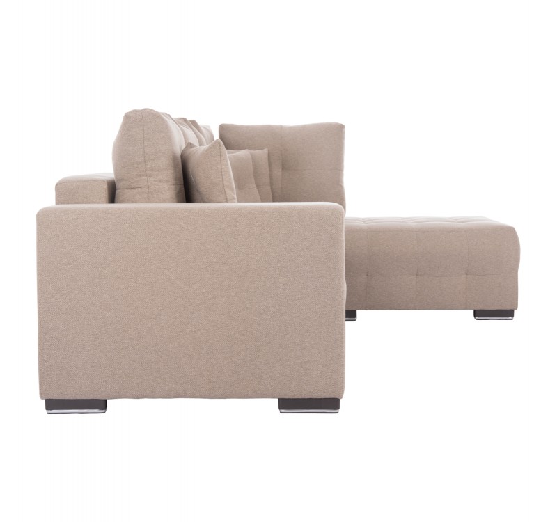 ΓΩΝΙΑΚΟΣ ΚΑΝΑΠΕΣ-ΚΡΕΒΑΤΙ ΜΕ ΑΠΟΘ.ΧΩΡΟ TRENDSTON HM3302.03R ΜΠΕΖ ΥΦΑΣΜΑ 298x177x95Υεκ