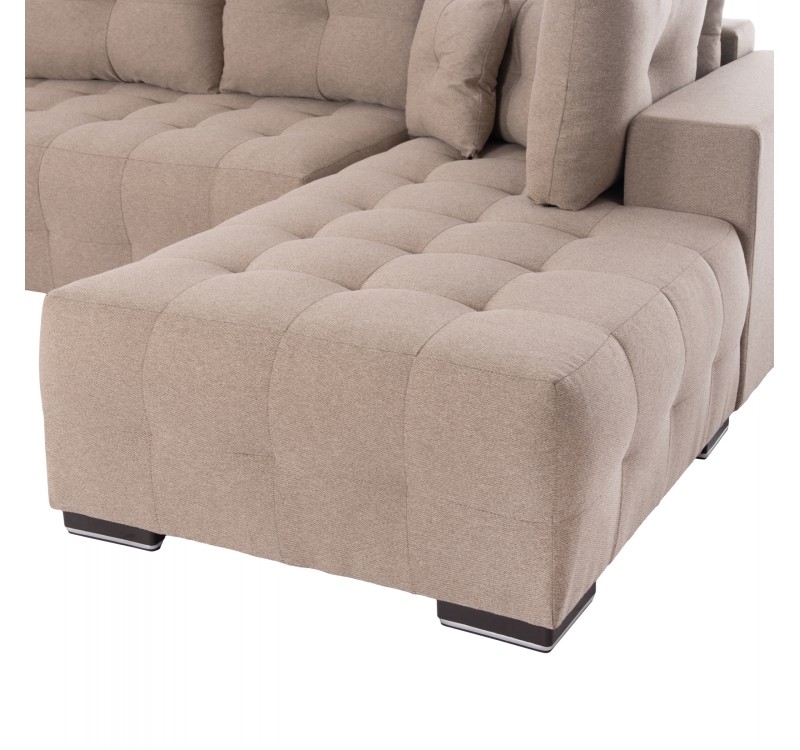 ΓΩΝΙΑΚΟΣ ΚΑΝΑΠΕΣ-ΚΡΕΒΑΤΙ ΜΕ ΑΠΟΘ.ΧΩΡΟ TRENDSTON HM3302.03R ΜΠΕΖ ΥΦΑΣΜΑ 298x177x95Υεκ