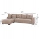 ΓΩΝΙΑΚΟΣ ΚΑΝΑΠΕΣ-ΚΡΕΒΑΤΙ ΜΕ ΑΠΟΘ.ΧΩΡΟ TRENDSTON HM3302.03L ΜΠΕΖ ΥΦΑΣΜΑ 298x177x95Υεκ