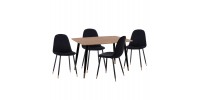 ΣΕΤ ΤΡΑΠΕΖΑΡΙΑΣ 5ΤΜΧ ALIZA HM11196.09 MDF TOP-ΒΕΛΟΥΔΟ & ΜΕΤΑΛΛΟ ΣΕ ΜΑΥΡΟ
