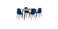 ΣΕΤ ΤΡΑΠΕΖΑΡΙΑΣ 5ΤΜΧ ALIZA HM11196.08 MDF TOP-ΒΕΛΟΥΔΟ ΜΠΛΕ & ΜΕΤΑΛΛΟ ΜΑΥΡΟ