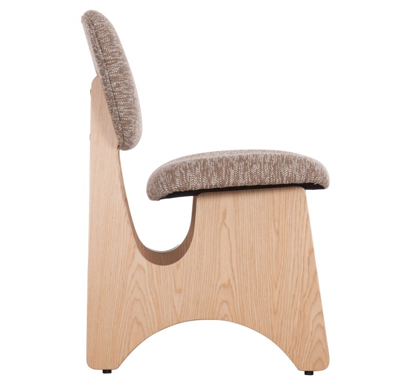 ΚΑΡΕΚΛΑ ΤΡΑΠΕΖΑΡΙΑΣ BELLISI HM18248.01 ΚΑΦΕ ΥΦΑΣΜΑ-PLYWOOD ΧΡΩΜΑ ΔΡΥΟΣ 53x56x78Υεκ.
