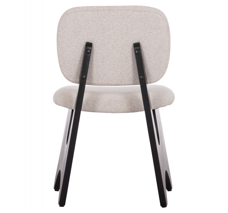 ΚΑΡΕΚΛΑ ΤΡΑΠΕΖΑΡΙΑΣ BELLISI HM18248.02 ΕΚΡΟΥ ΥΦΑΣΜΑ-PLYWOOD ΣΕ ΜΑΥΡΟ 53x56x78Υεκ.