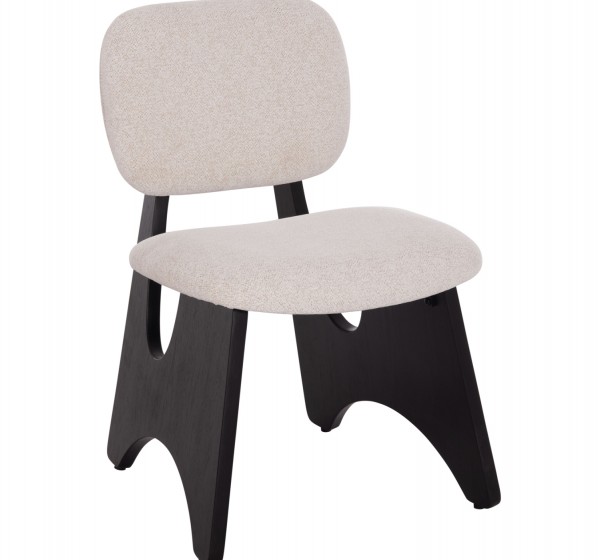 ΚΑΡΕΚΛΑ ΤΡΑΠΕΖΑΡΙΑΣ BELLISI HM18248.02 ΕΚΡΟΥ ΥΦΑΣΜΑ-PLYWOOD ΣΕ ΜΑΥΡΟ 53x56x78Υεκ.