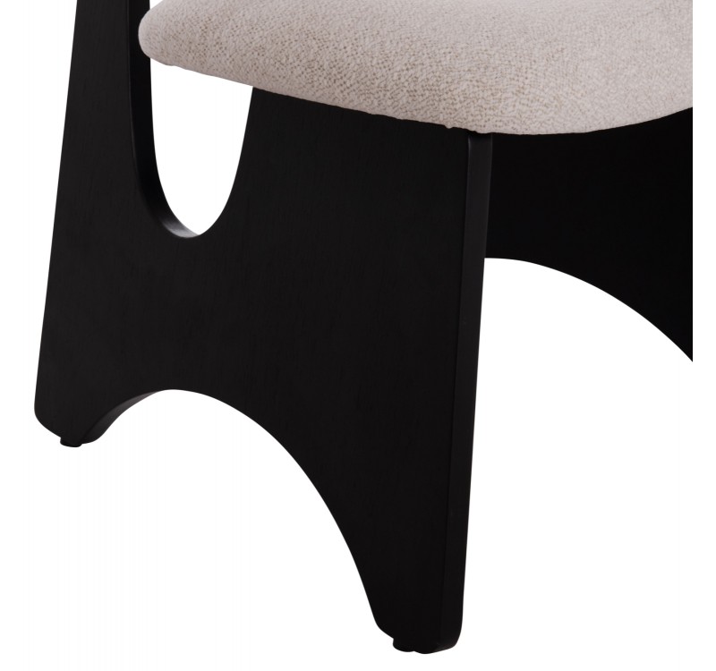 ΚΑΡΕΚΛΑ ΤΡΑΠΕΖΑΡΙΑΣ BELLISI HM18248.02 ΕΚΡΟΥ ΥΦΑΣΜΑ-PLYWOOD ΣΕ ΜΑΥΡΟ 53x56x78Υεκ.