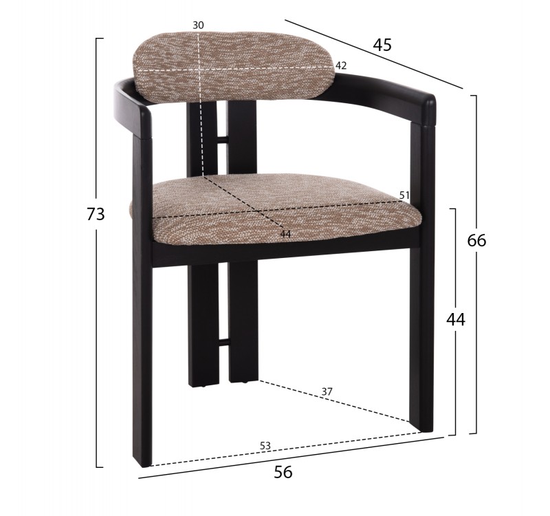 ΠΟΛΥΘΡΟΝΑ ΤΡΑΠΕΖΑΡΙΑΣ KALL HM18247.02 ΚΑΦΕ ΥΦΑΣΜΑ--PLYWOOD ΣΕ ΜΑΥΡΟ 56x45x73Υεκ