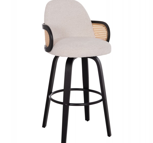 ΣΚΑΜΠΟ ΜΠΑΡ ΠΕΡΙΣΤΡΕΦΟΜΕΝΟ BECKER HM18251.02 PLYWOOD ΜΑΥΡΟ--ΕΚΡΟΥ ΥΦΑΣΜΑ 50x52x100Υ