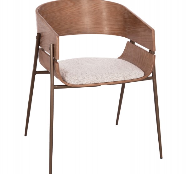 ΠΟΛΥΘΡΟΝΑ KRILL HM18254.01 PLYWOOD ΣΕ WHITEWASH--ΜΕΤΑΛΛΟ ΣΕ ΧΑΛΚΙΝΟ 55,5x55x72Υεκ.