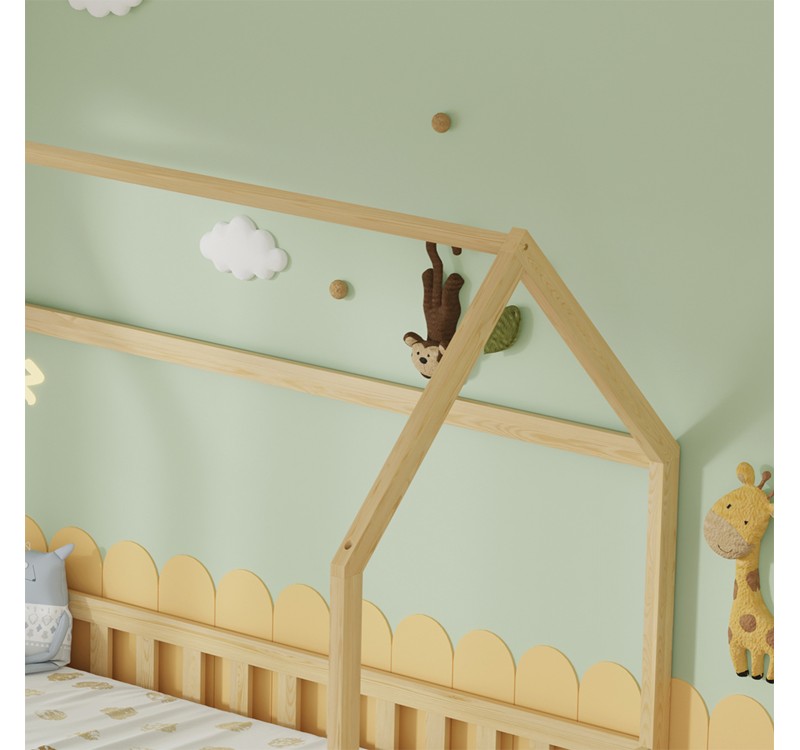 ΚΡΕΒΑΤΙ ΠΑΙΔΙΚΟ ΜΕ ΣΥΡΤΑΡΙΑ PHYLLIS HM724.01 τ.MONTESSORI ΦΥΣΙΚΟ 196x97x161Υεκ.
