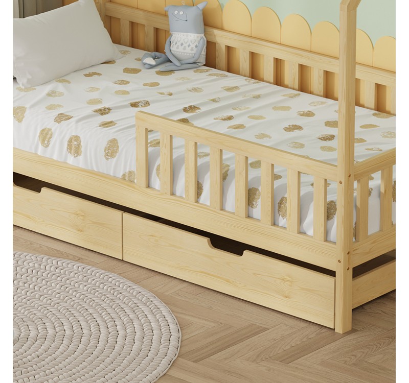 ΚΡΕΒΑΤΙ ΠΑΙΔΙΚΟ ΜΕ ΣΥΡΤΑΡΙΑ PHYLLIS HM724.01 τ.MONTESSORI ΦΥΣΙΚΟ 196x97x161Υεκ.