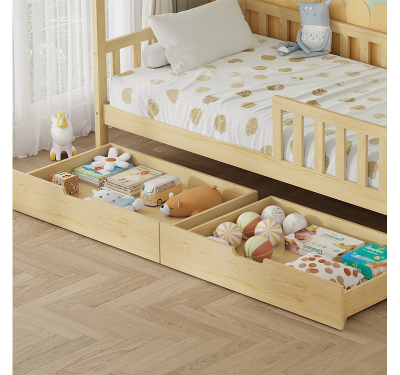ΚΡΕΒΑΤΙ ΠΑΙΔΙΚΟ ΜΕ ΣΥΡΤΑΡΙΑ PHYLLIS HM724.01 τ.MONTESSORI ΦΥΣΙΚΟ 196x97x161Υεκ.