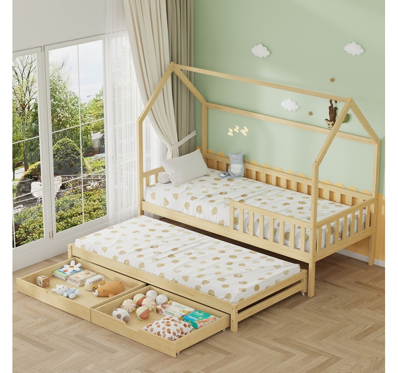 ΠΑΙΔΙΚΟ ΚΡΕΒΑΤΙ 3 ΣΕ 1 PHYLLIS HM723.03 ΞΥΛΟ ΠΕΥΚΟΥ ΛΕΥΚΟ 206x97x166Υεκ.