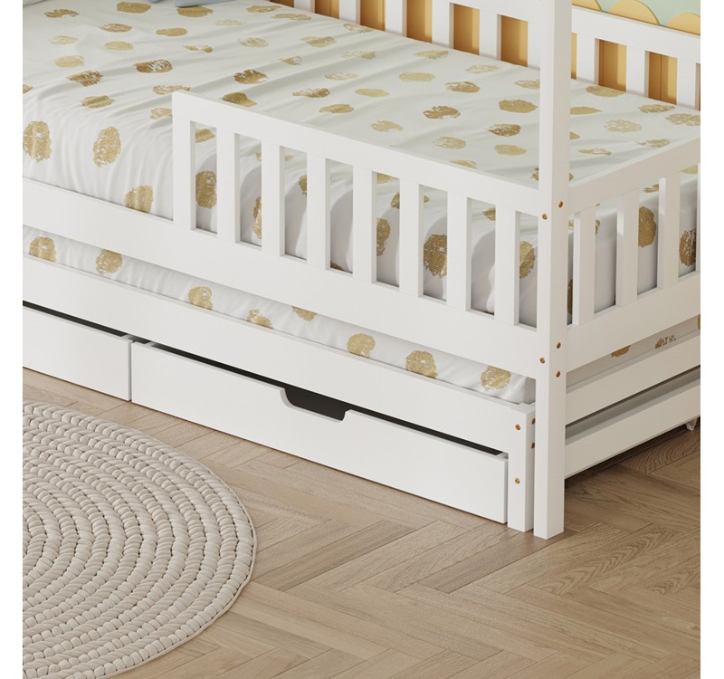 ΠΑΙΔΙΚΟ ΚΡΕΒΑΤΙ 3 ΣΕ 1 PHYLLIS HM723.03 ΞΥΛΟ ΠΕΥΚΟΥ ΛΕΥΚΟ 206x97x166Υεκ.