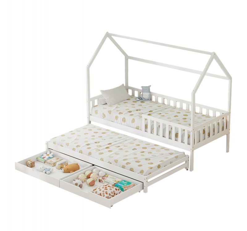 ΠΑΙΔΙΚΟ ΚΡΕΒΑΤΙ 3 ΣΕ 1 PHYLLIS HM723.03 ΞΥΛΟ ΠΕΥΚΟΥ ΛΕΥΚΟ 206x97x166Υεκ.