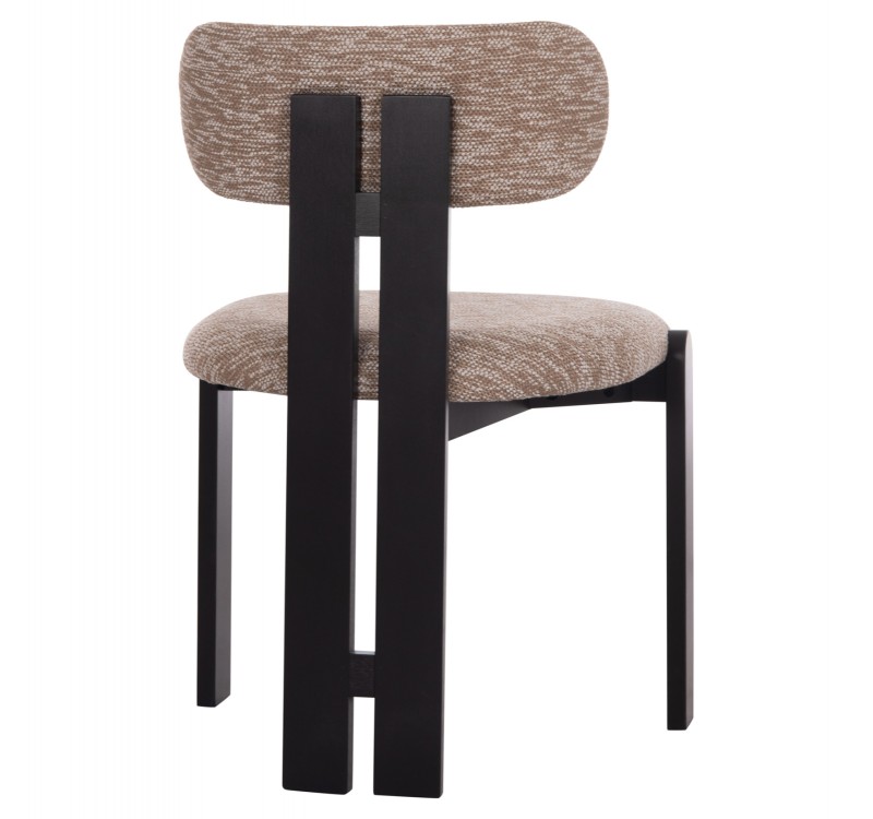 ΚΑΡΕΚΛΑ ΤΡΑΠΕΖΑΡΙΑΣ KARVO HM18252.03 ΚΑΦΕ ΥΦΑΣΜΑ--ΞΥΛΟ ΣΕ ΜΑΥΡΟ 57x50x78,5Υεκ.