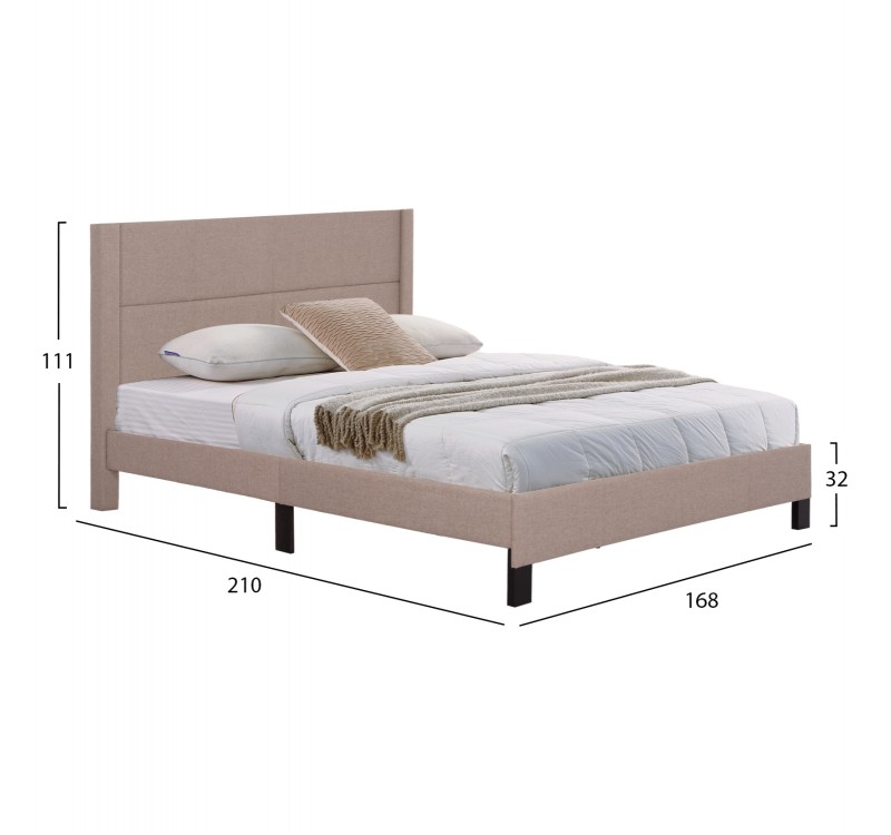 ΚΡΕΒΑΤΙ TRILLOP HM666.15 ΜΠΕΖ ΥΦΑΣΜΑ ΓΙΑ ΣΤΡΩΜΑ 160X200εκ.