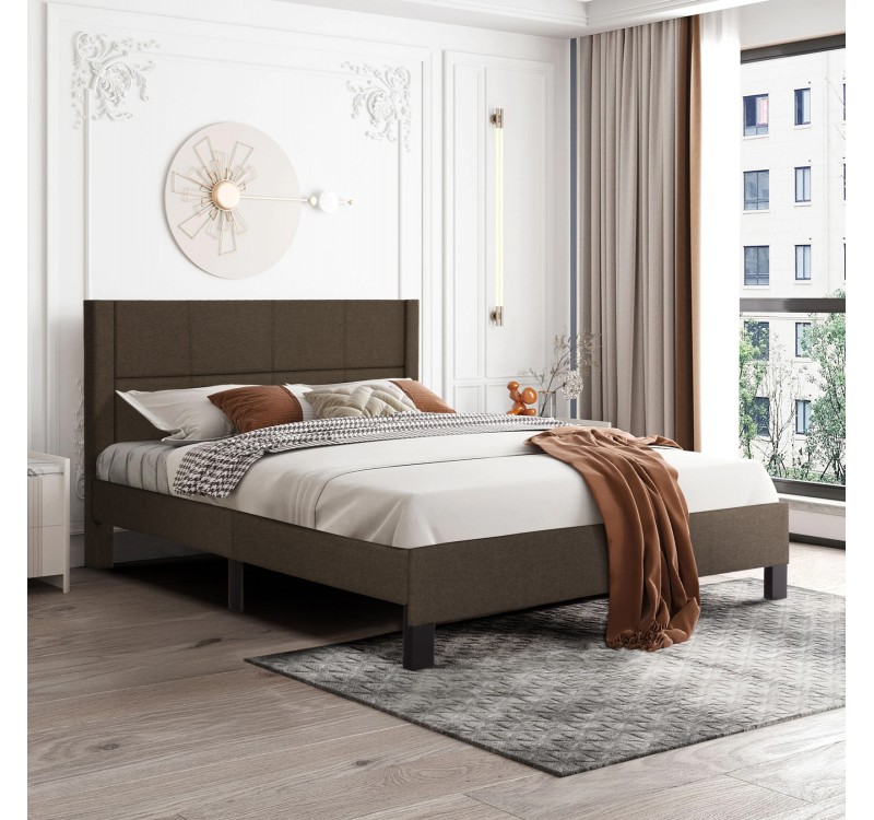 ΚΡΕΒΑΤΙ ΔΙΠΛΟ & ΣΤΡΩΜΑ TRILLOP HM21202.13 ΚΑΦΕ ΥΦΑΣΜΑ--ΓΙΑ 160x200εκ