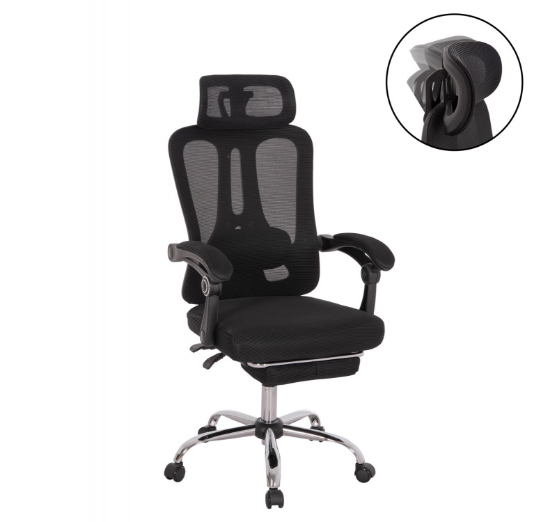 ΚΑΡΕΚΛΑ ΓΡΑΦΕΙΟΥ BARNET HM18258.01 ΜΑΥΡΟ MESH-ΜΑΥΡΟΣ ΣΚΕΛΕΤΟΣ NYLON 61x62x123Υ