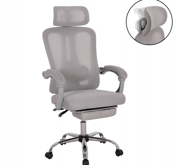 ΚΑΡΕΚΛΑ ΓΡΑΦΕΙΟΥ BARNET HM18258.02 ΓΚΡΙ MESH-ΓΚΡΙ ΣΚΕΛΕΤΟΣ NYLON 61x62x123Υ