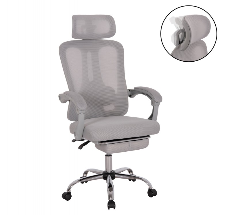 ΚΑΡΕΚΛΑ ΓΡΑΦΕΙΟΥ BARNET HM18258.02 ΓΚΡΙ MESH-ΓΚΡΙ ΣΚΕΛΕΤΟΣ NYLON 61x62x123Υ