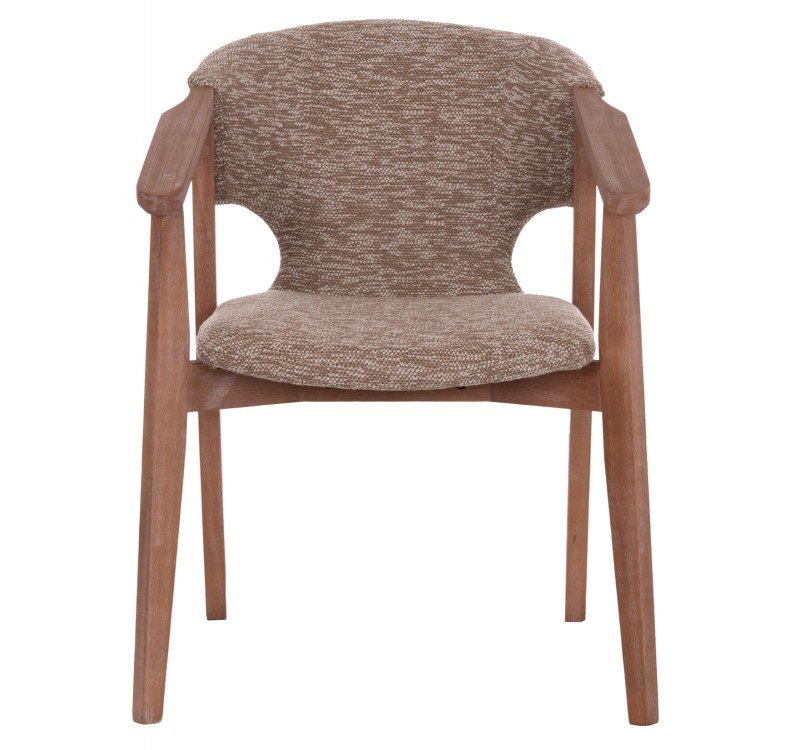 ΠΟΛΥΘΡΟΝΑ YEGER HM9995.03 ΞΥΛΟ ΟΞΙΑΣ ΣΕ WHITEWASH-ΚΑΦΕ ΥΦΑΣΜΑ 59x58x78Υεκ.