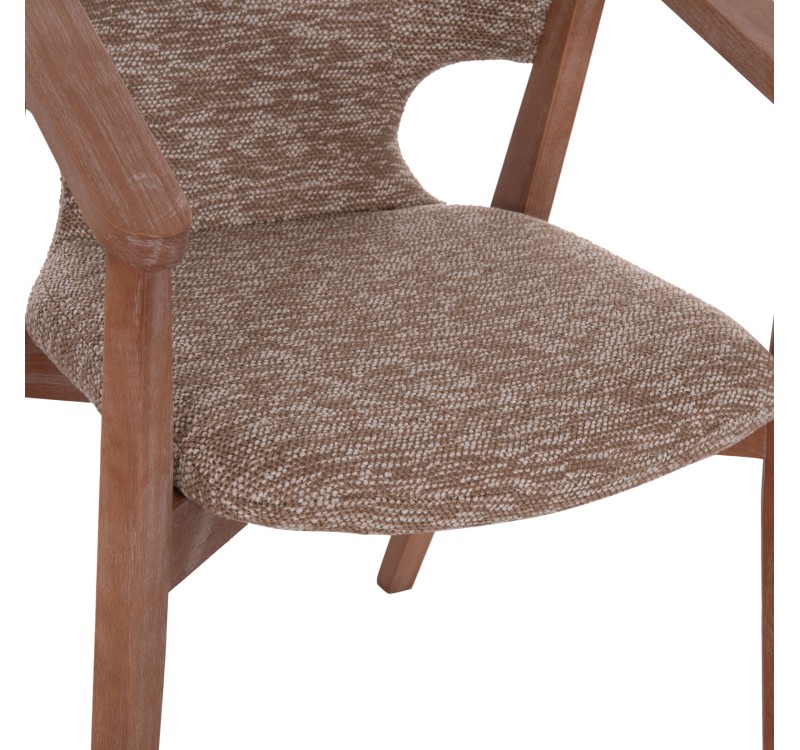 ΠΟΛΥΘΡΟΝΑ YEGER HM9995.03 ΞΥΛΟ ΟΞΙΑΣ ΣΕ WHITEWASH-ΚΑΦΕ ΥΦΑΣΜΑ 59x58x78Υεκ.