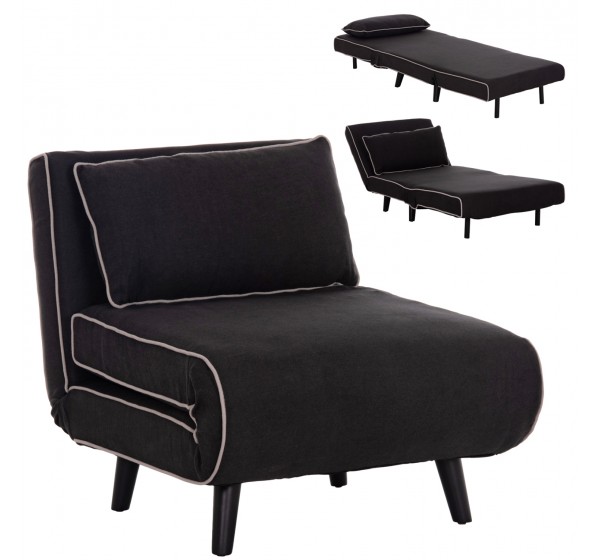 ΠΟΛΥΘΡΟΝΑ ΚΡΕΒΑΤΙ BRAXTON HM8425.03 ΜΑΥΡΟ ΥΦΑΣΜΑ 78x88x78Υεκ.
