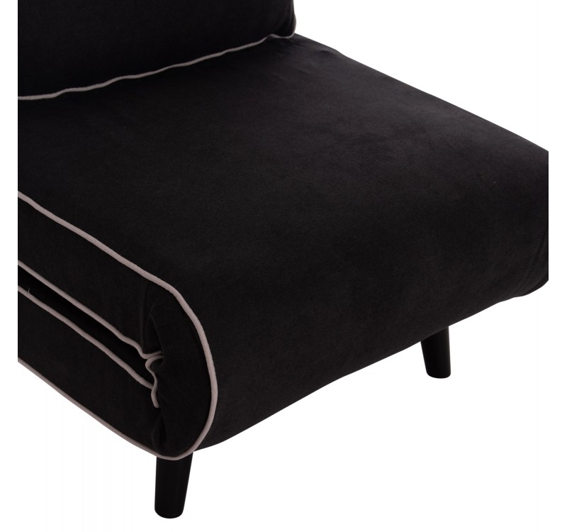 ΠΟΛΥΘΡΟΝΑ ΚΡΕΒΑΤΙ BRAXTON HM8425.03 ΜΑΥΡΟ ΥΦΑΣΜΑ 78x88x78Υεκ.