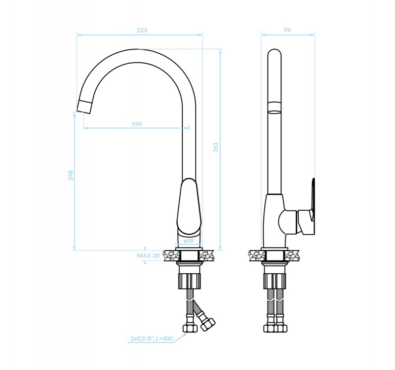 ΨΗΛΗ ΜΠΑΤΑΡΙΑ ΚΟΥΖΙΝΑΣ ΠΑΓΚΟΥ HM4864 ΧΡΩΜΙΟΥ-- 36,1Υεκ.