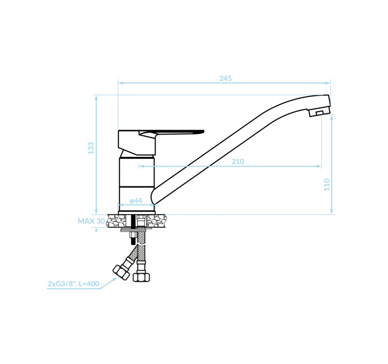 ΜΠΑΤΑΡΙΑ ΚΟΥΖΙΝΑΣ ΠΑΓΚΟΥ HM4865 ΜΑΚΡΥ ΡΟΥΞΟΥΝΙ-ΧΡΩΜΙΟΥ--24.5x13.3Υεκ