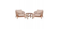 LOUNGE ΣΕΤ SANJI HM21214 ΤΡΑΠΕΖΙ & 2 ΠΟΛΥΘΡΟΝΕΣ--ΞΥΛΟ ΑΚΑΚΙΑΣ-ΑΛΟΥΜΙΝΙΟ-ΣΧΟΙΝΙ
