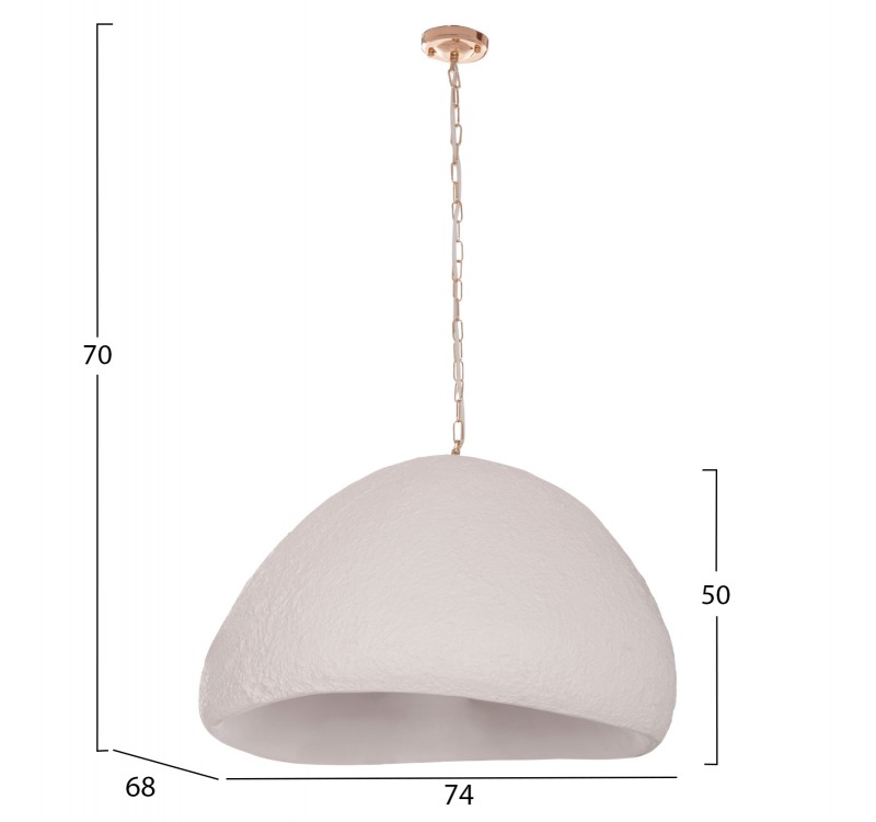 ΦΩΤΙΣΤΙΚΟ ΟΡΟΦΗΣ ΚΡΕΜΑΣΤΟ JAYLEN HM4703.02XL FIBER CEMENT ΛΕΥΚΟ 74x68x50-70Υεκ.