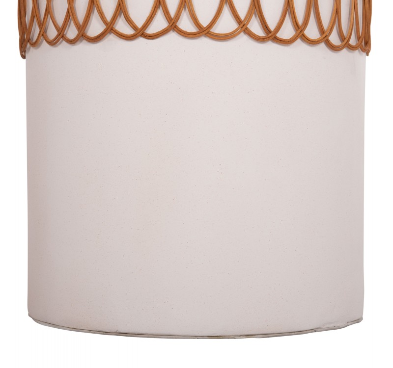 ΒΟΗΘΗΤΙΚΟ ΤΡΑΠΕΖΙ PRILEP HM18159.02 FIBER CEMENT ΛΕΥΚΟ & RATTAN--Φ60x76,5Υεκ