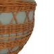 ΤΡΑΠΕΖΙ ΣΑΛΟΝΙΟΥ VILHENA HM18165 FIBER CEMENT ΠΡΑΣΙΝΟ-RATTAN ΦΥΣΙΚΟ Φ56x47Υεκ.