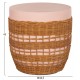ΒΟΗΘΗΤΙΚΟ ΤΡΑΠΕΖΙ VILHENA HM18166 FIBER CEMENT ΡΟΖ-RATTAN ΦΥΣΙΚΟ Φ44.5x45Υεκ.