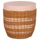 ΒΟΗΘΗΤΙΚΟ ΤΡΑΠΕΖΙ VILHENA HM18166 FIBER CEMENT ΡΟΖ-RATTAN ΦΥΣΙΚΟ Φ44.5x45Υεκ.