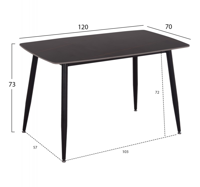 ΣΕΤ ΤΡΑΠΕΖΑΡΙΑΣ 5ΤΜΧ RAVEN HM21068.02 ΚΕΡΑΜΙΚΟ TOP ΜΑΥΡΟ ΜΑΡΜΑΡΟ--ΓΚΡΙ ΥΦΑΣΜΑ