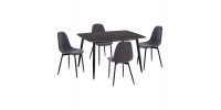 ΣΕΤ ΤΡΑΠΕΖΑΡΙΑΣ 5ΤΜΧ RAVEN HM21068.02 ΚΕΡΑΜΙΚΟ TOP ΜΑΥΡΟ ΜΑΡΜΑΡΟ--ΓΚΡΙ ΥΦΑΣΜΑ