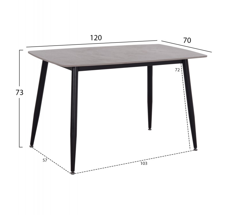 ΣΕΤ ΤΡΑΠΕΖΑΡΙΑΣ 5ΤΜΧ RAVEN HM21068.03 ΚΕΡΑΜΙΚΟ TOP ΓΚΡΙ ΜΑΡΜΑΡΟ--ΓΚΡΙ ΥΦΑΣΜΑ