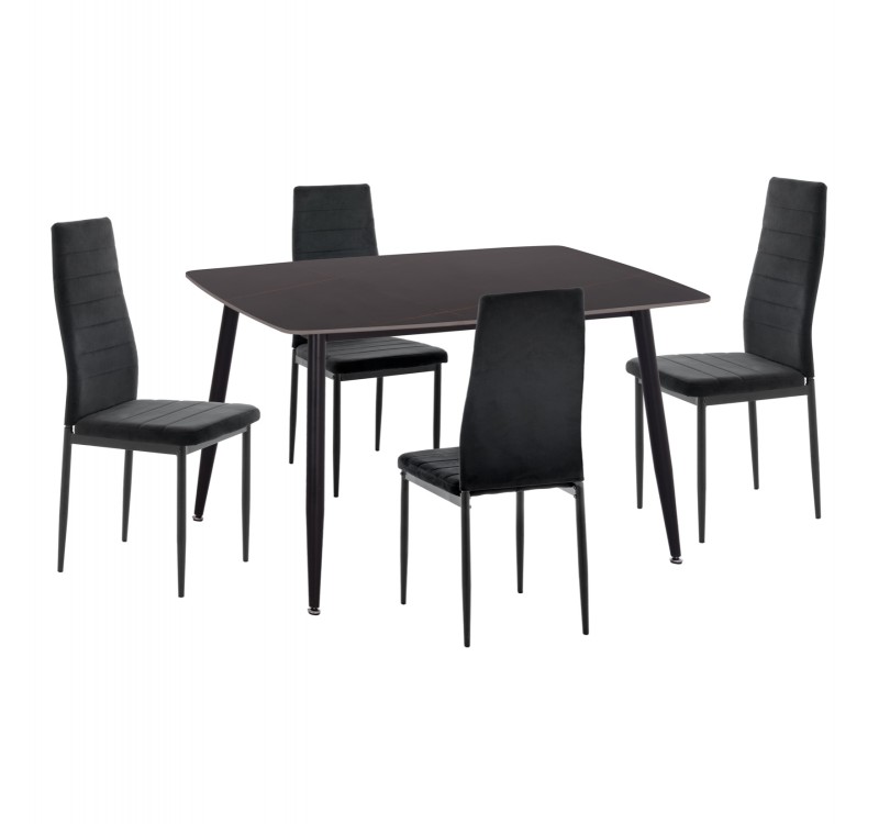 ΣΕΤ ΤΡΑΠΕΖΑΡΙΑΣ 5ΤΜΧ RAVEN HM21224.02 ΚΕΡΑΜΙΚΟ TOP ΜΑΥΡΟ ΜΑΡΜΑΡΟ--ΒΕΛΟΥΔΟ ΜΑΥΡΟ