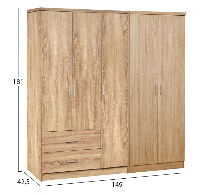 ΝΤΟΥΛΑΠΑ 5ΦΥΛΛΗ CAESAR HM21234.02 ΜΕΛΑΜΙΝΗ ΧΡΩΜΑ SONAMA 150x42.5x181Υεκ