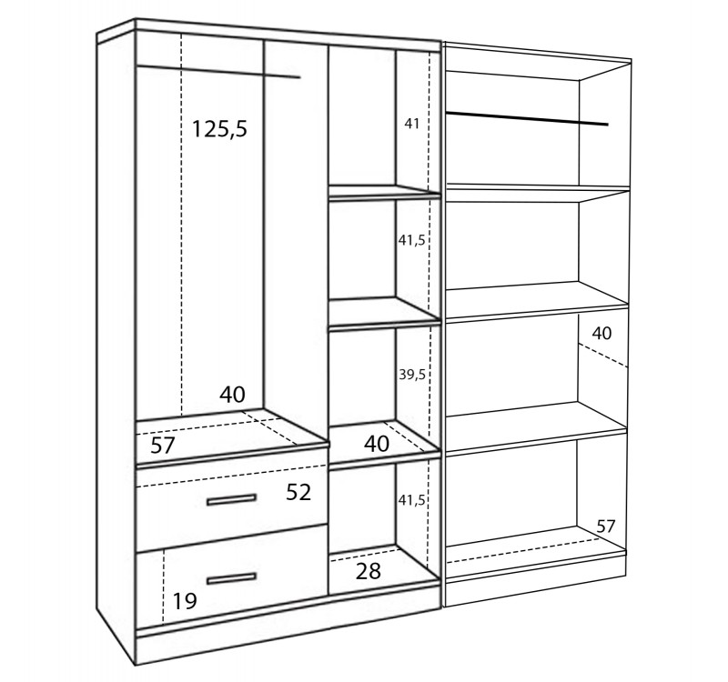 ΝΤΟΥΛΑΠΑ 5ΦΥΛΛΗ CAESAR HM21234.02 ΜΕΛΑΜΙΝΗ ΧΡΩΜΑ SONAMA 150x42.5x181Υεκ