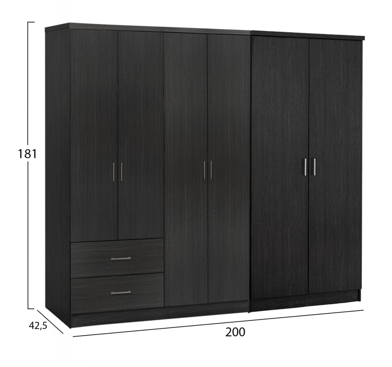 ΝΤΟΥΛΑΠΑ 6ΦΥΛΛΗ BLAKELY HM21235.01 ΜΕΛΑΜΙΝΗ ΧΡΩΜΑ ZEBRANO 201x43x181Υεκ