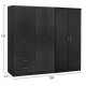 ΝΤΟΥΛΑΠΑ 6ΦΥΛΛΗ BLAKELY HM21235.01 ΜΕΛΑΜΙΝΗ ΧΡΩΜΑ ZEBRANO 201x43x181Υεκ