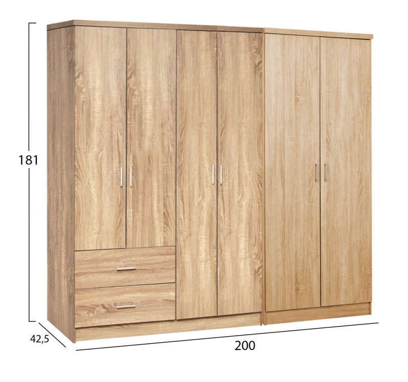 ΝΤΟΥΛΑΠΑ 6ΦΥΛΛΗ BLAKELY HM21235.02 ΜΕΛΑΜΙΝΗ ΧΡΩΜΑ SONAMA 201x43x181Υεκ