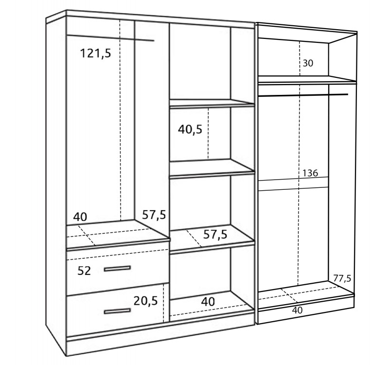 ΝΤΟΥΛΑΠΑ 6ΦΥΛΛΗ BLAKELY HM21235.02 ΜΕΛΑΜΙΝΗ ΧΡΩΜΑ SONAMA 201x43x181Υεκ
