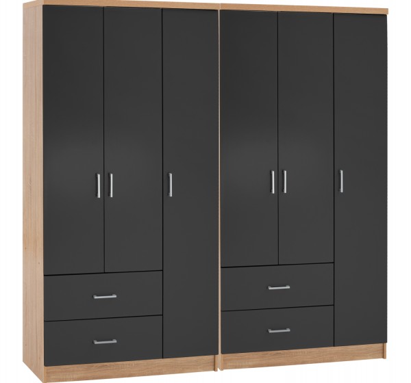 ΝΤΟΥΛΑΠΑ 6ΦΥΛΛΗ CAESAR HM21236.01 ΜΕΛΑΜΙΝΗ SONAMA & ΣΚΟΥΡΟ ΓΚΡΙ 180x42,5Χ181Υεκ.