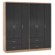 ΝΤΟΥΛΑΠΑ 6ΦΥΛΛΗ CAESAR HM21236.01 ΜΕΛΑΜΙΝΗ SONAMA & ΣΚΟΥΡΟ ΓΚΡΙ 180x42,5Χ181Υεκ.