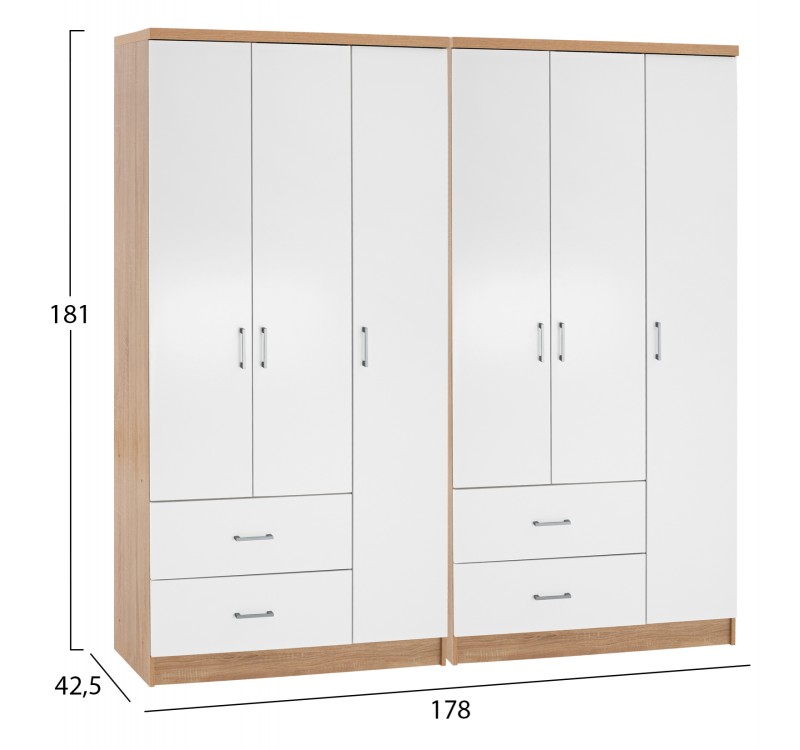 ΝΤΟΥΛΑΠΑ 6ΦΥΛΛΗ CAESAR HM21236.02 ΜΕΛΑΜΙΝΗ SONAMA & ΛΕΥΚΟ 180x42,5Χ181Υεκ.