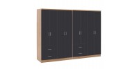 ΝΤΟΥΛΑΠΑ 8ΦΥΛΛΗ BRIANA HM21237.01 ΜΕΛΑΜΙΝΗ SONAMA & ΣΚΟΥΡΟ ΓΚΡΙ 241x42,5Χ180,5Υεκ.